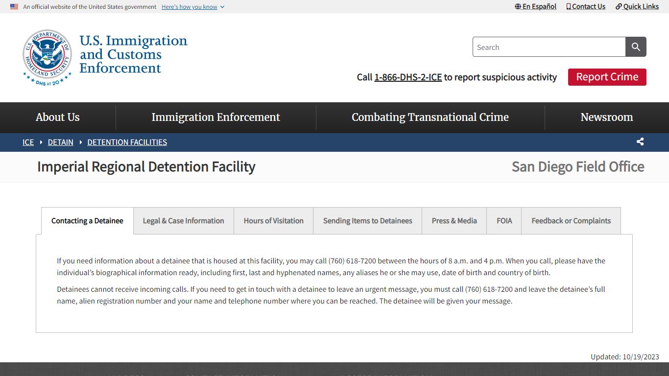 Imperial Regional Detention Facility | ICE